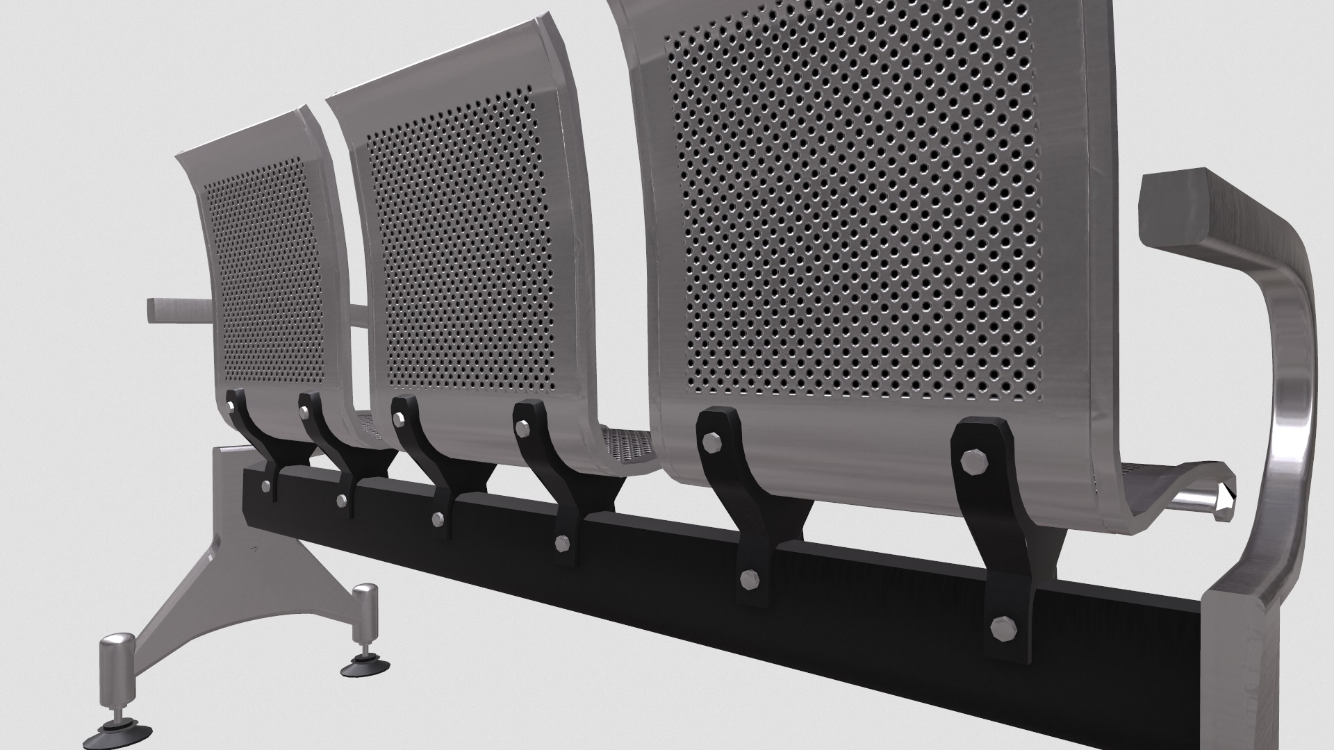 Waiting Chair Low Poly Low-poly 3D model_12