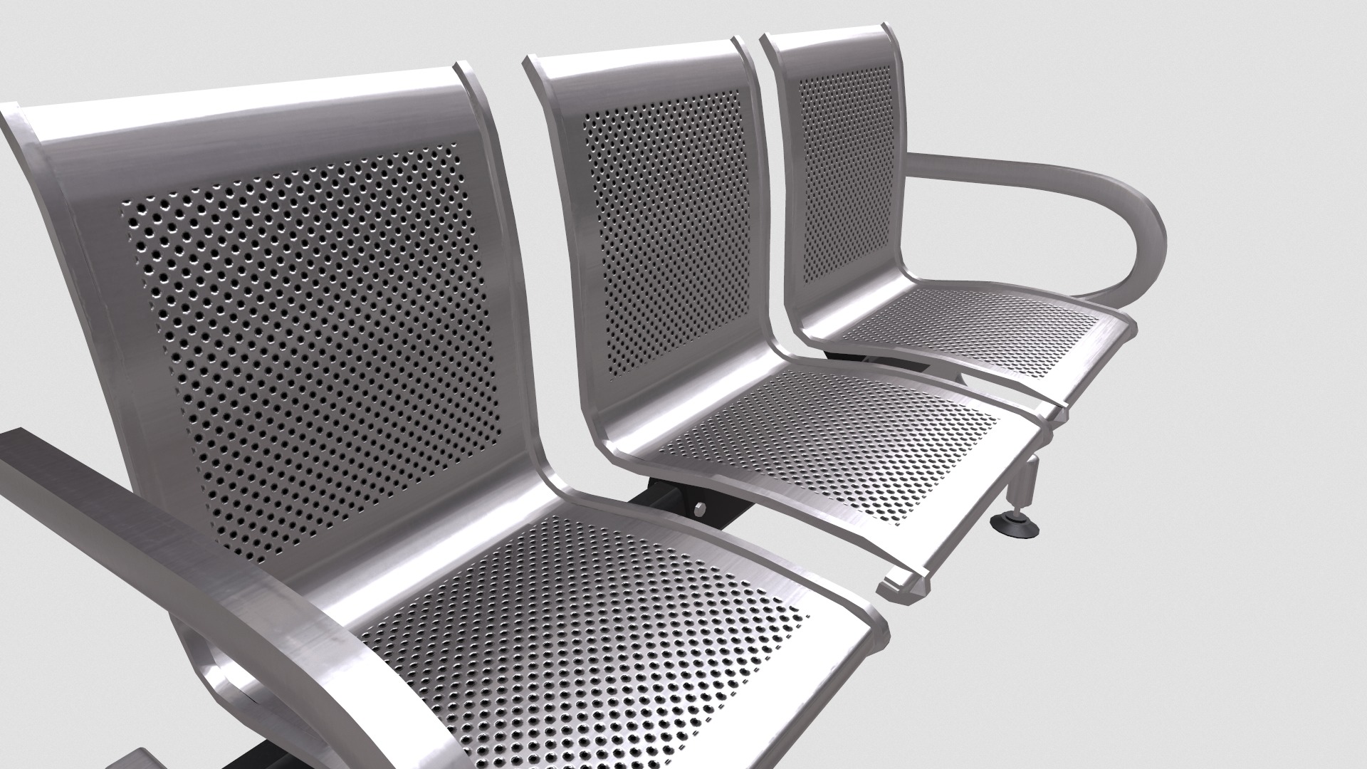 Waiting Chair Low Poly Low-poly 3D model_14