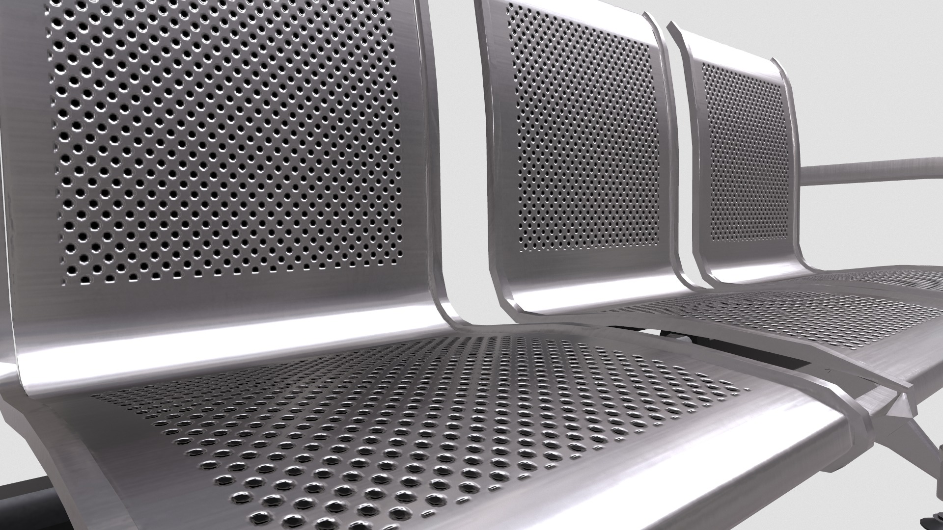 Waiting Chair Low Poly Low-poly 3D model_11