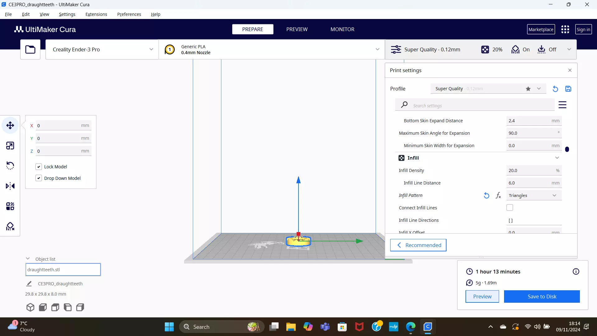 Draughts  Piece 3D print model_0