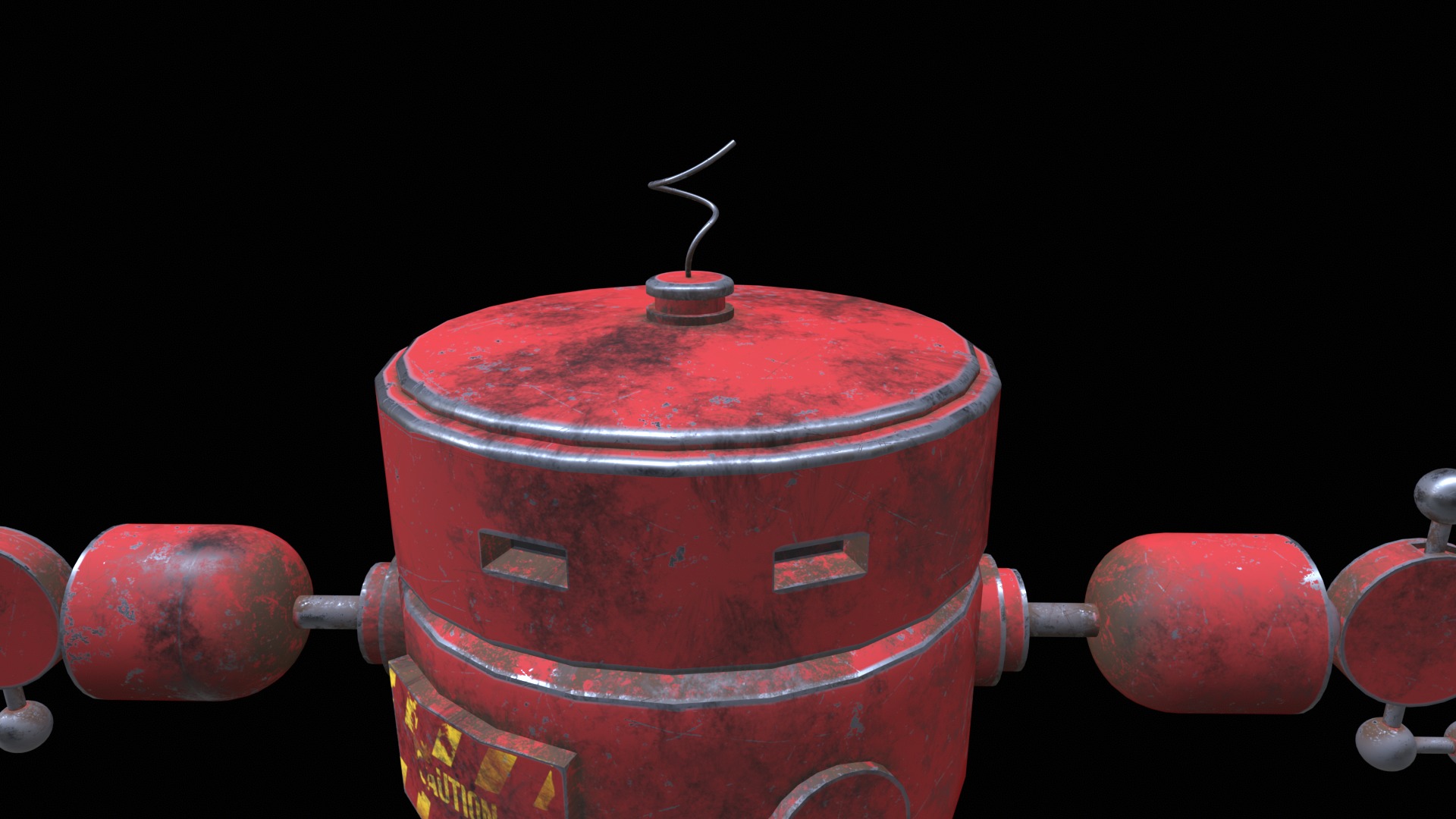 Old Robot Low-poly 3D model_7