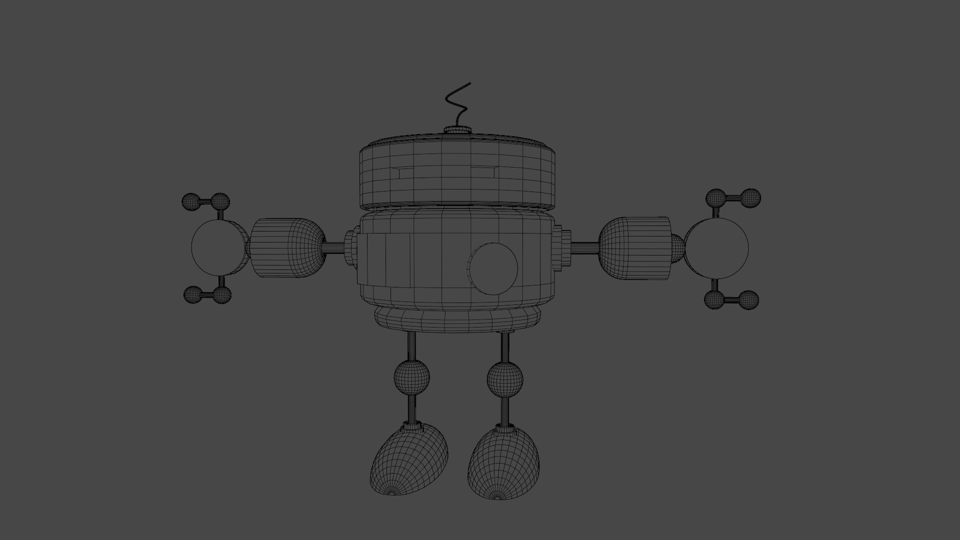 Old Robot Low-poly 3D model_11