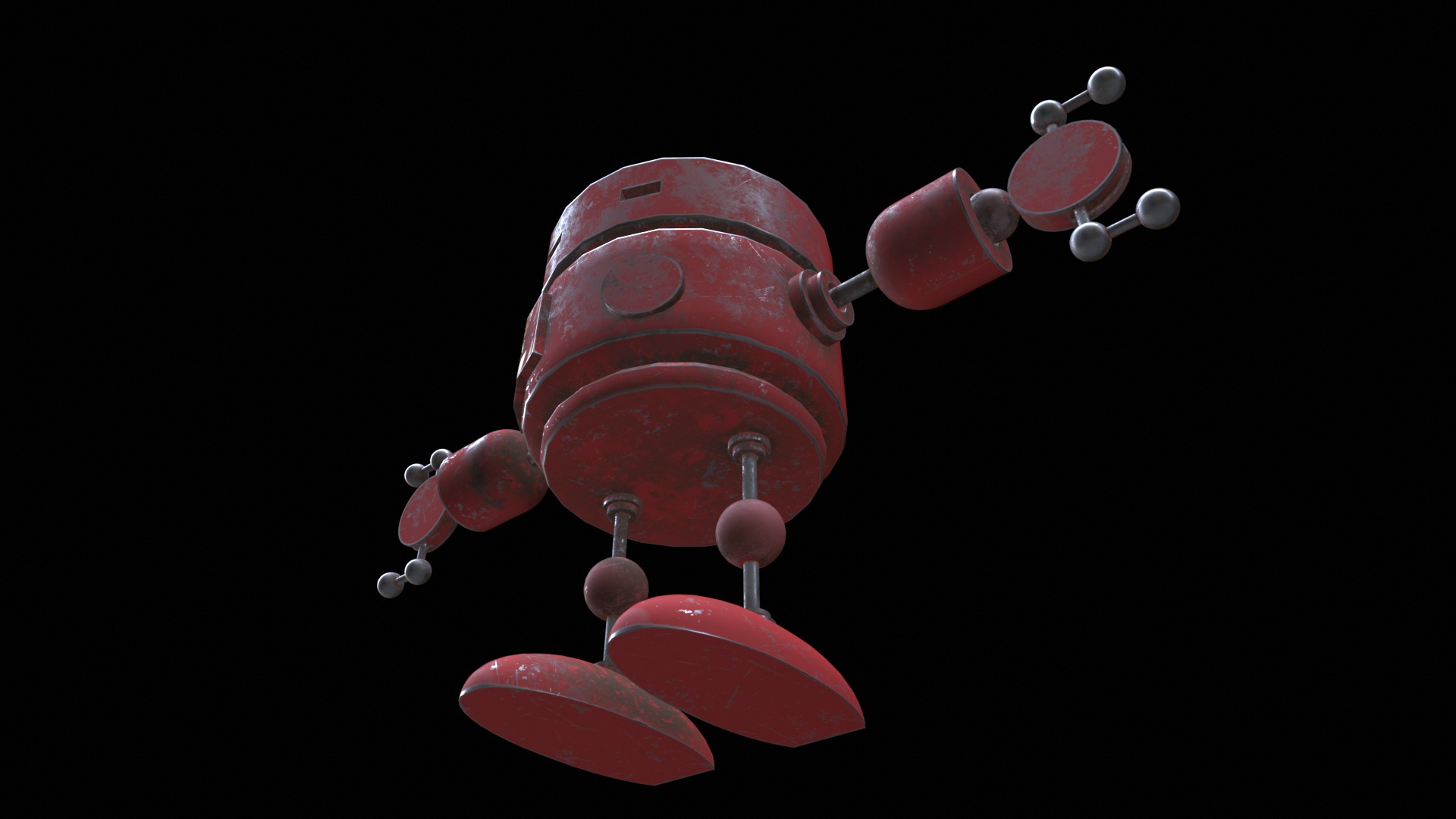 Old Robot Low-poly 3D model_4