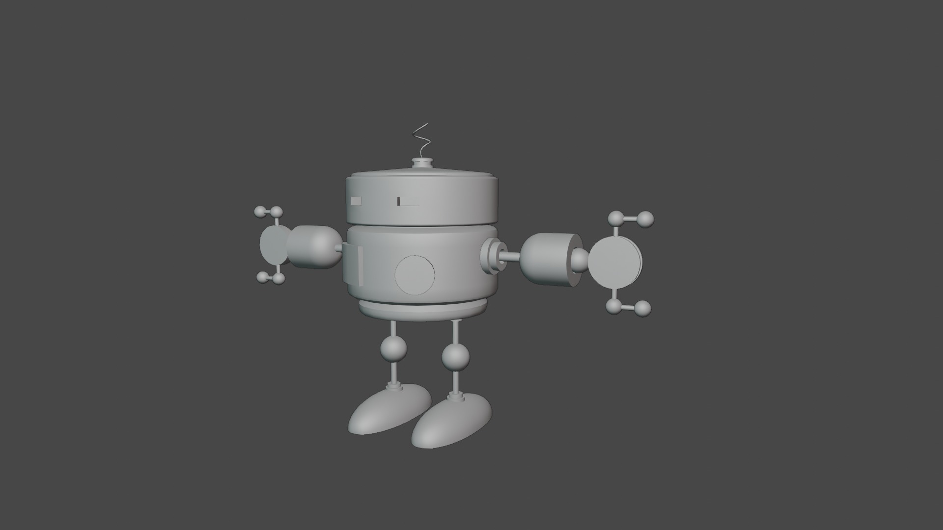 Old Robot Low-poly 3D model_12