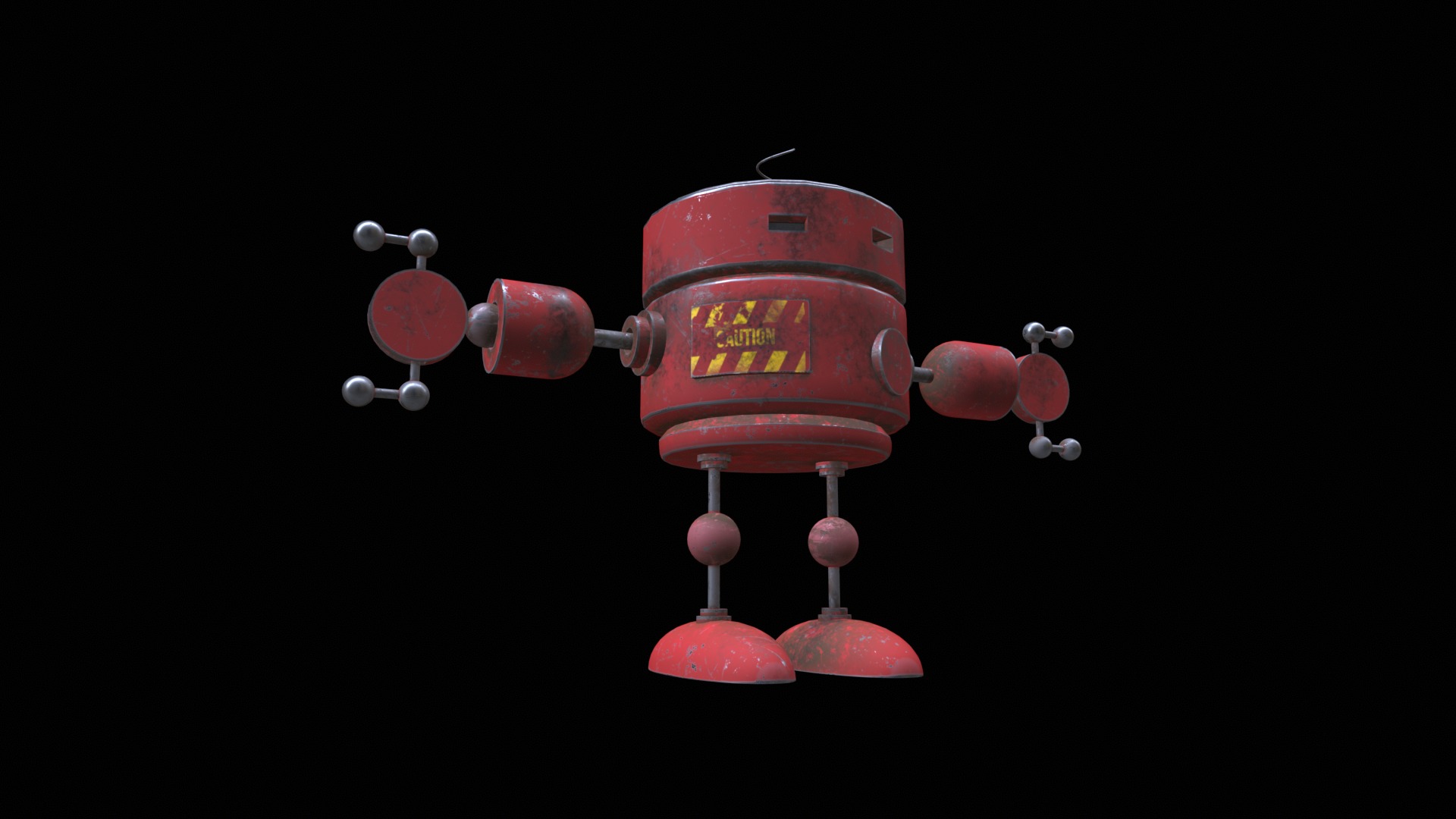 Old Robot Low-poly 3D model_6