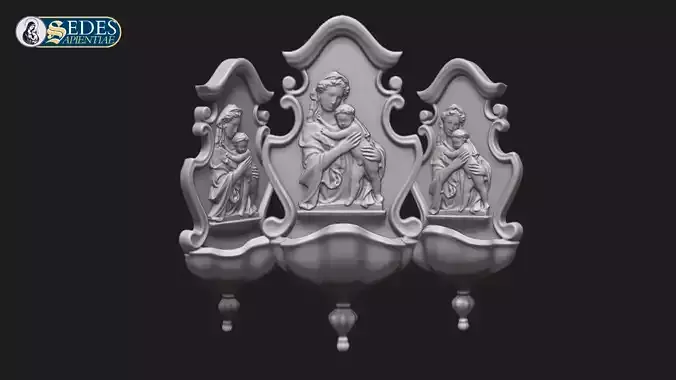 Jesus And Mary Holy Water Font Baroque - 