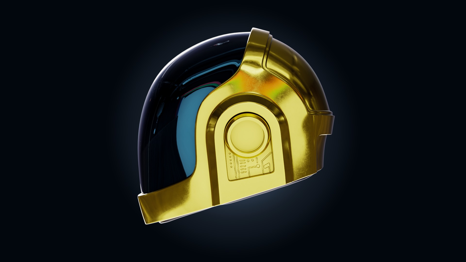 Draft Punk Helmet 3D model_3