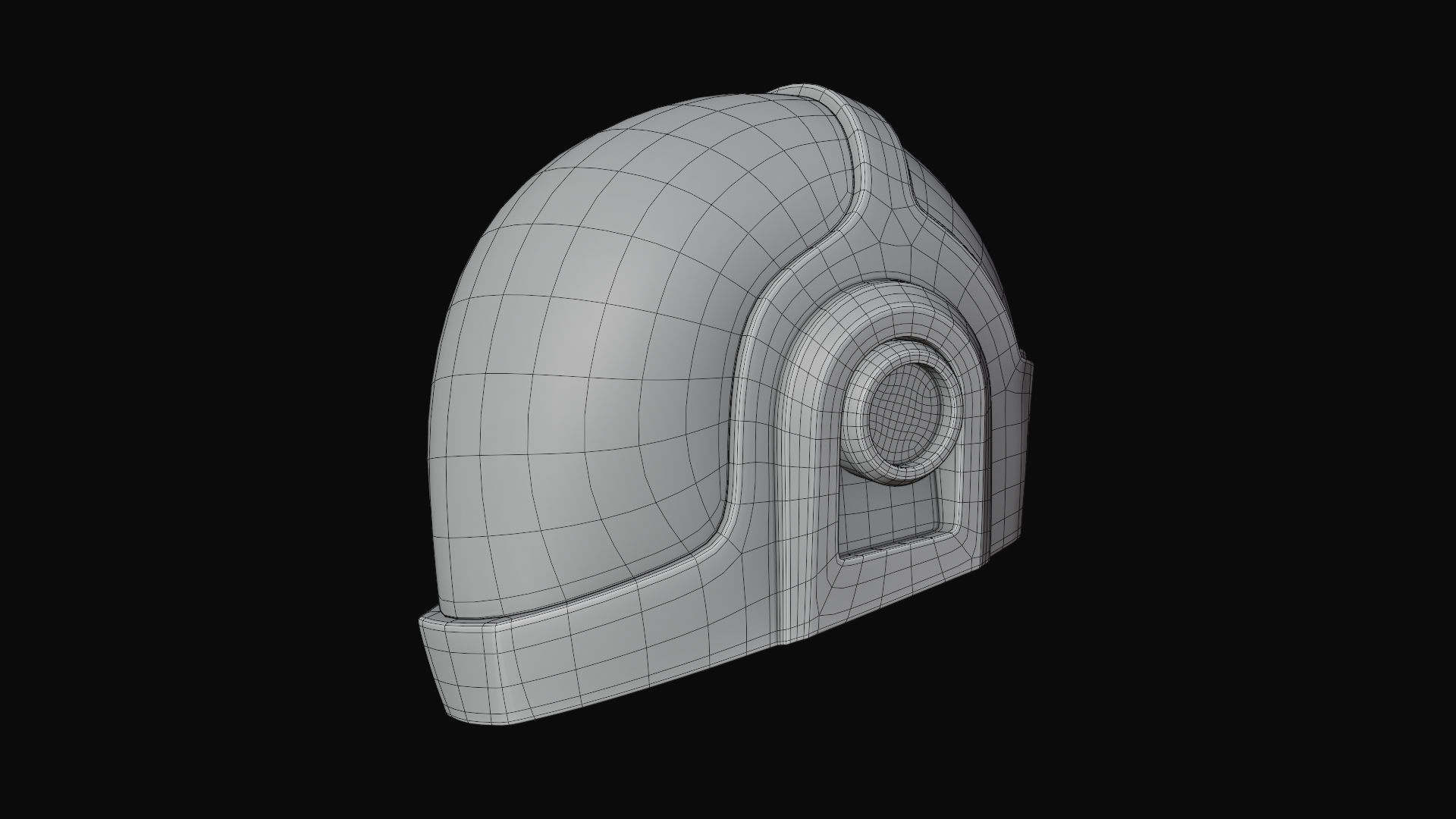 Draft Punk Helmet 3D model_6