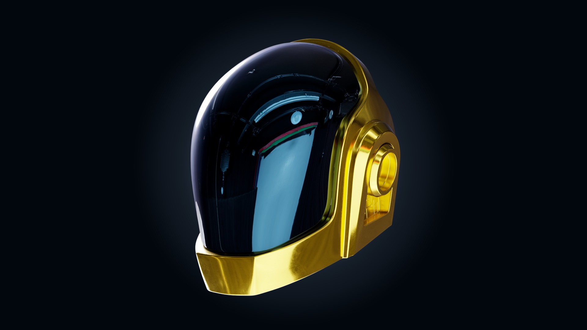 Draft Punk Helmet 3D model_4