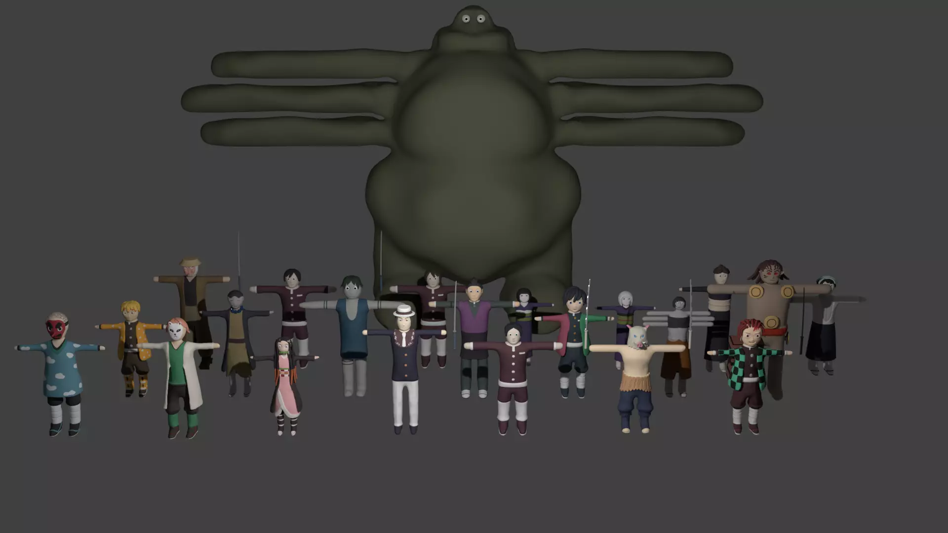 Characters from the anime Demon Slayer Blade Free 3D model_0