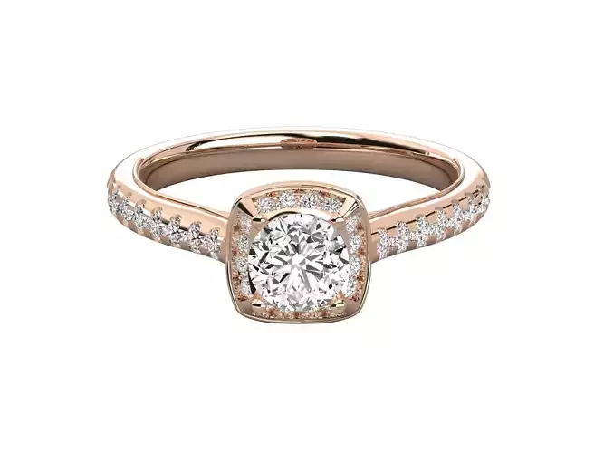 Elegant Crowned Ring Diamond 3dm stl obj 3D Print Model 3D 