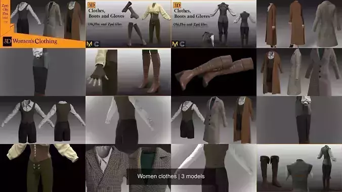 Women clothes 3D Model Collection