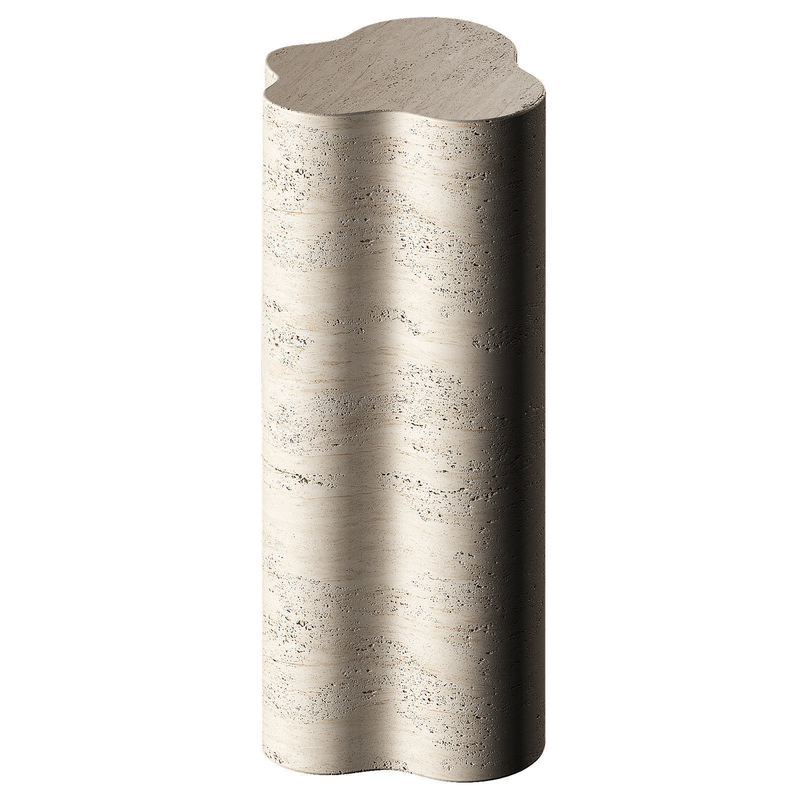 Fleur Faux Travertine Resin Coffee Side Table Crate Barrel 3D model_2