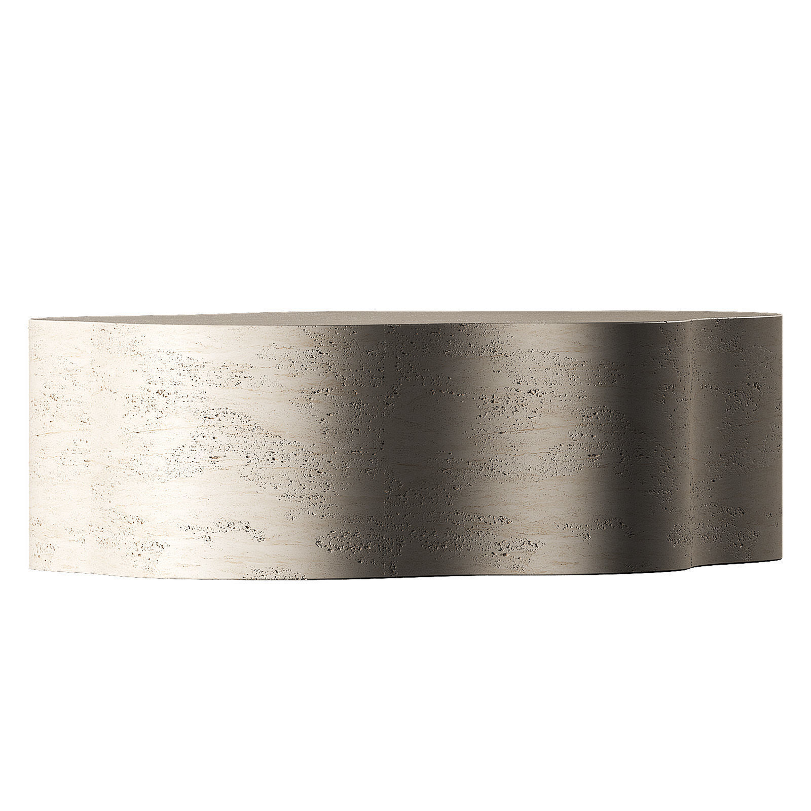 Fleur Faux Travertine Resin Coffee Side Table Crate Barrel 3D model_3