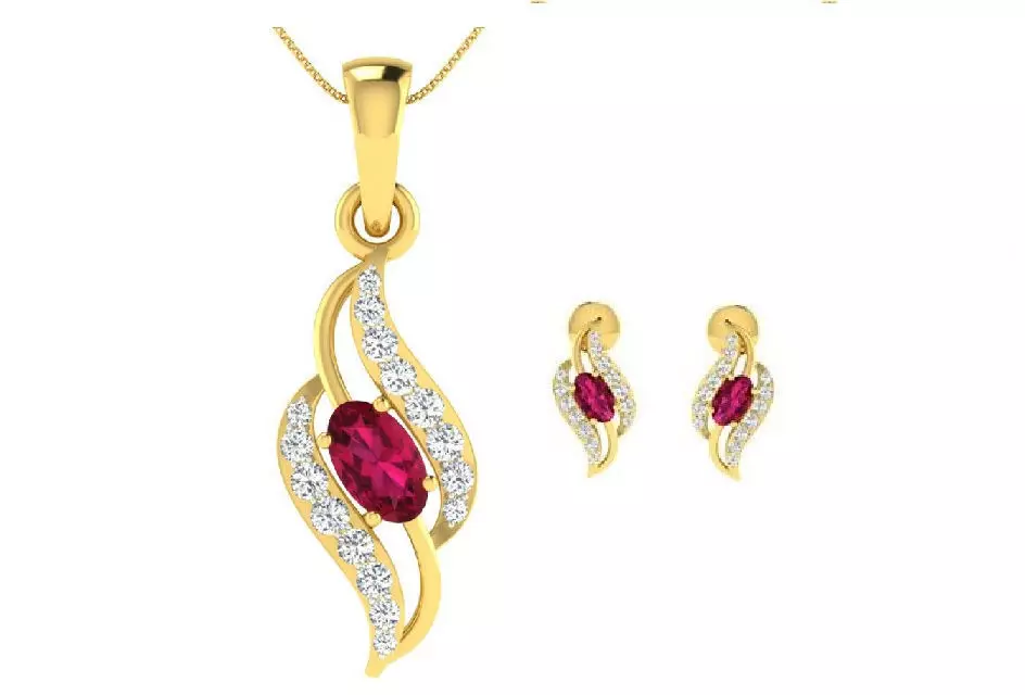 Elegant Set Pendant and earrings 3dm stl obj 3D Print Model 3D 3D print model_0