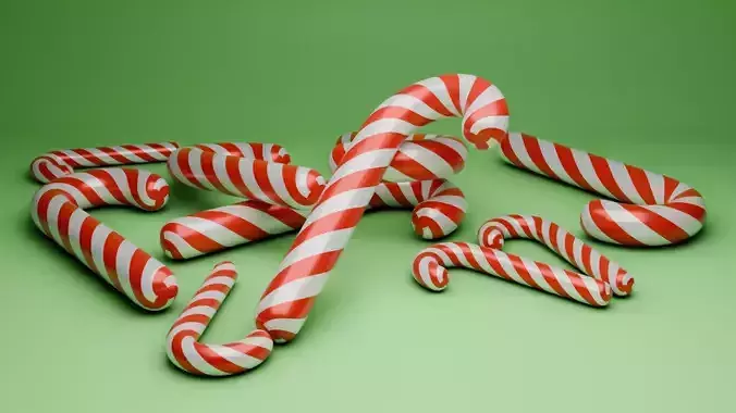 Candy Cane 3D Model