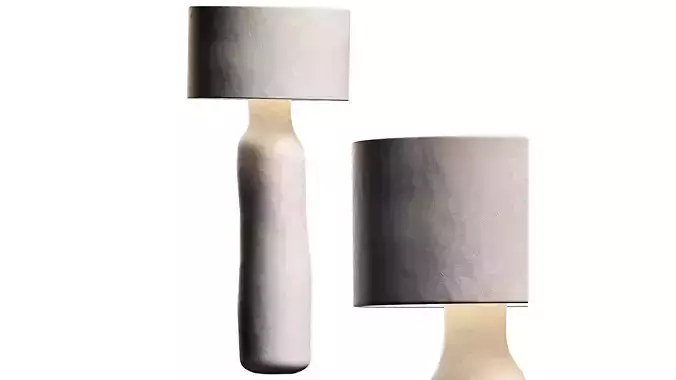 Contemporary Papier Mache Floor Lamp minimal white