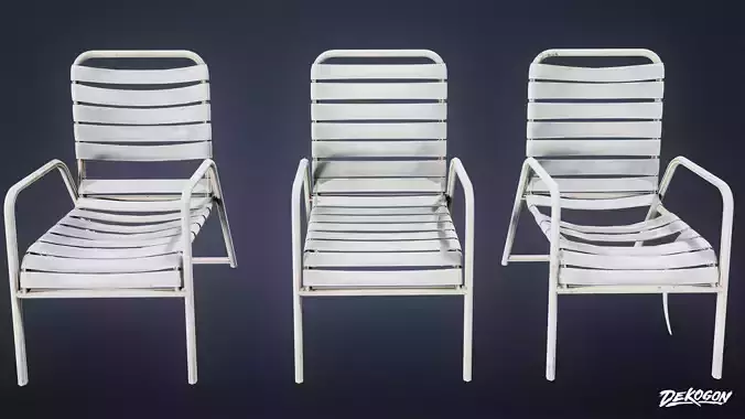 MOTEL - Outdoor Chair 01 - LOW POLY AND NANITE Low-poly 3D model