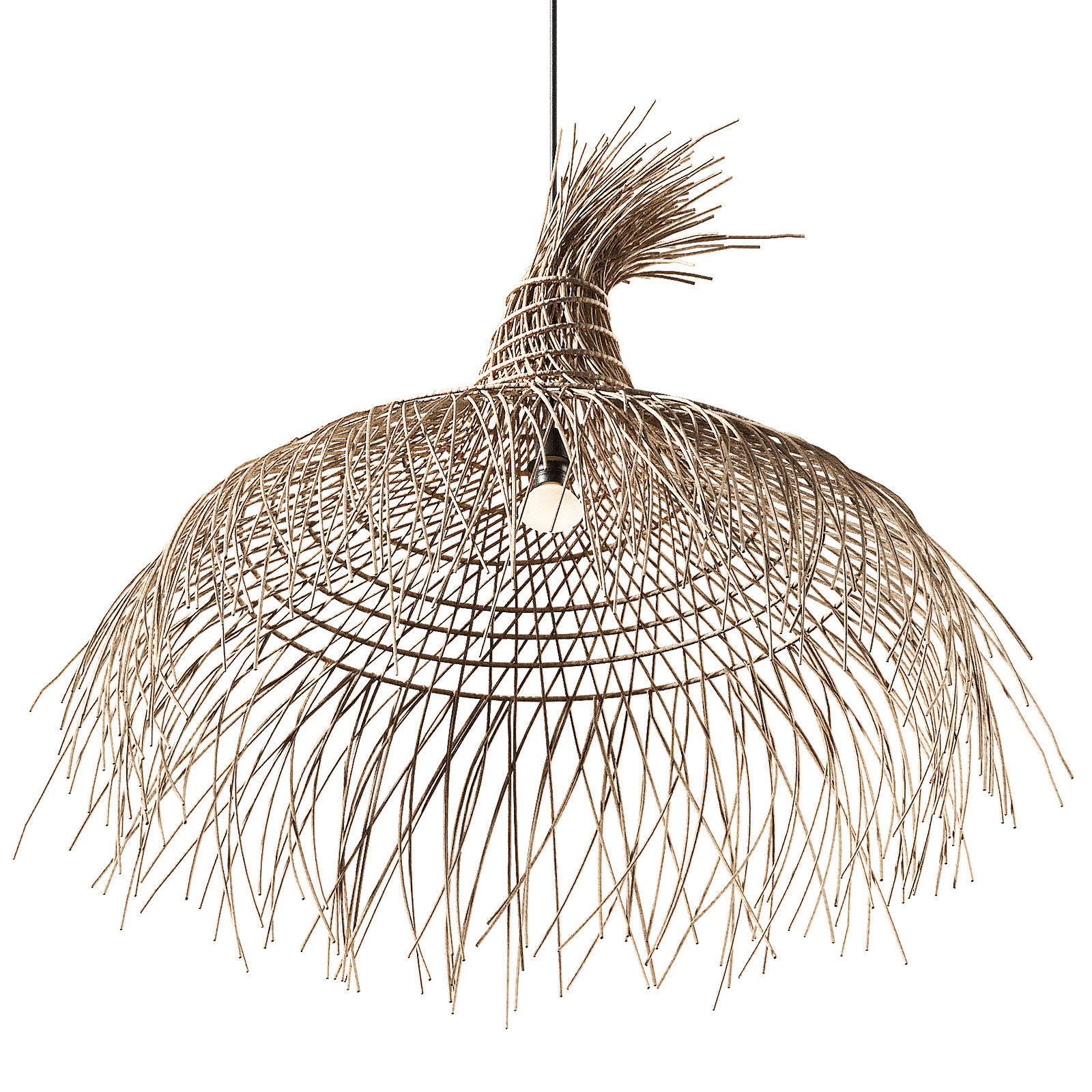 Modern Rattan Hat Pendant 3D model_2