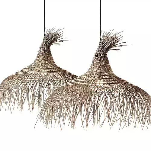 Modern Rattan Hat Pendant