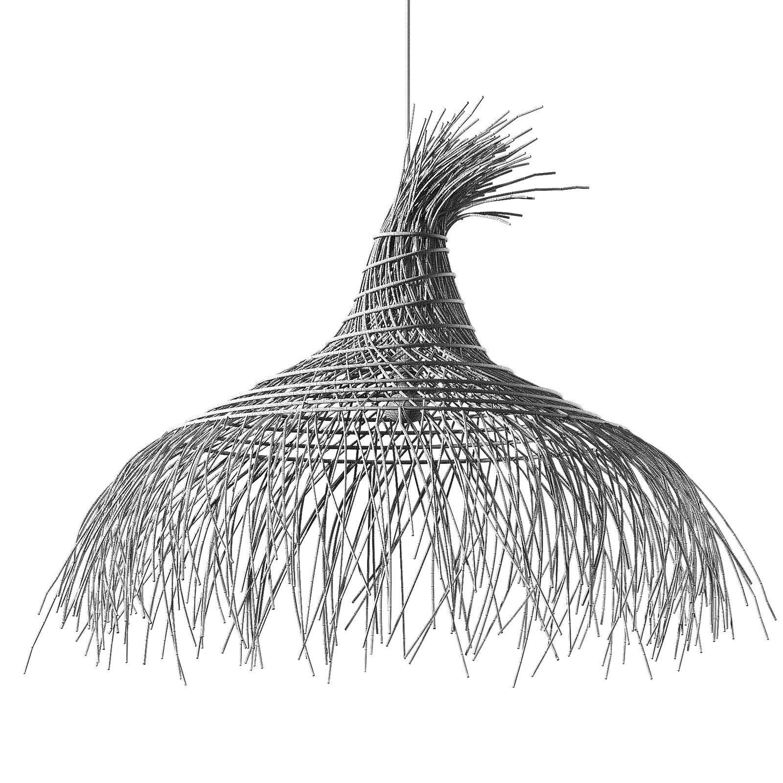 Modern Rattan Hat Pendant 3D model_5