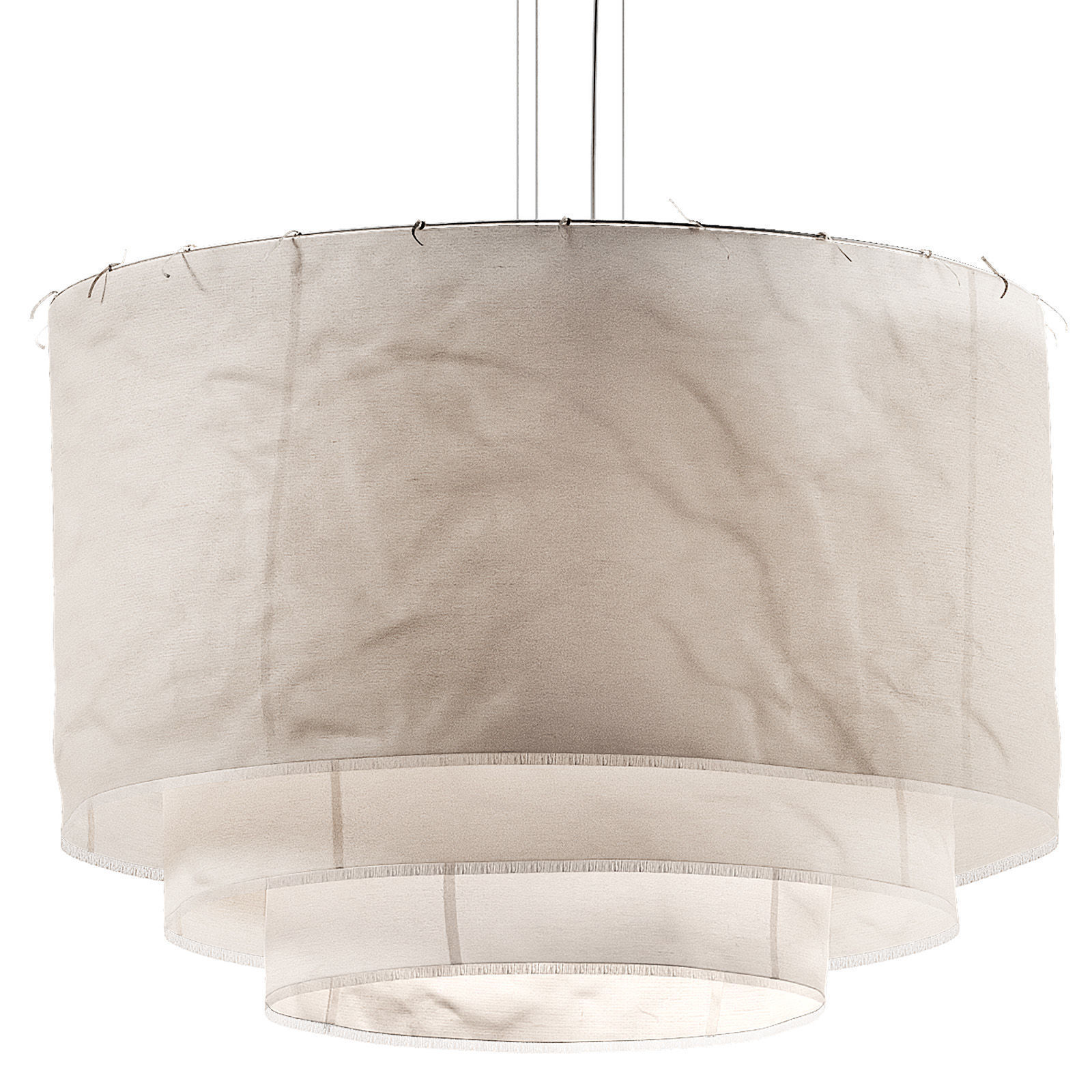 Minimalist Linen Pendant Hanging Lamp Chandelier 3D model_2