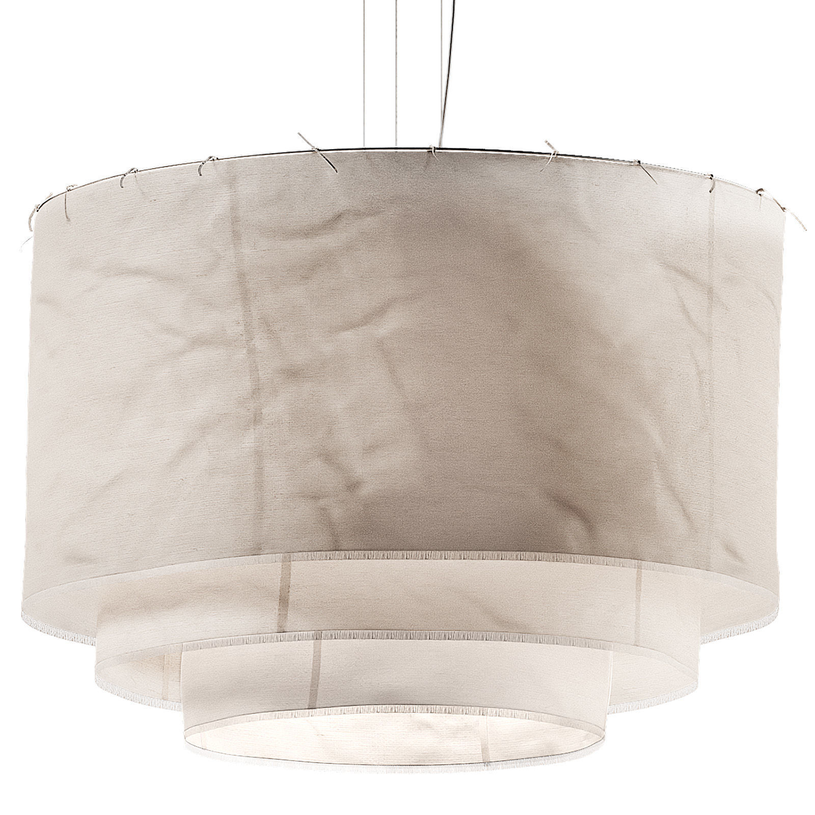Minimalist Linen Pendant Hanging Lamp Chandelier 3D model_3