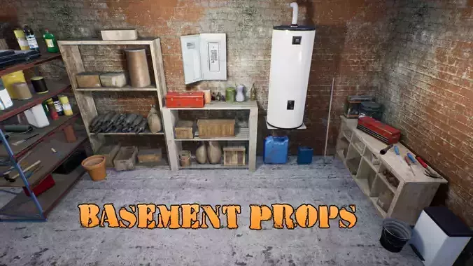 Basement Props Unreal Asset Low-poly 3D model