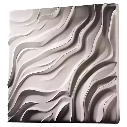 Abstract wavy wall decor panelling bas-relief