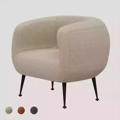 Armchair Buckle Soft Fabric Upholstery