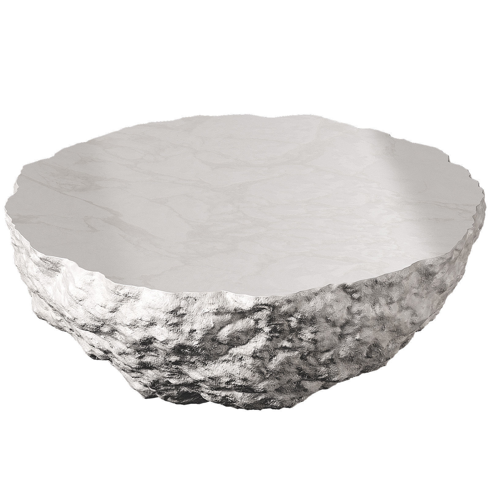 Rough rock decorative coffee side table round shape 3D model_2