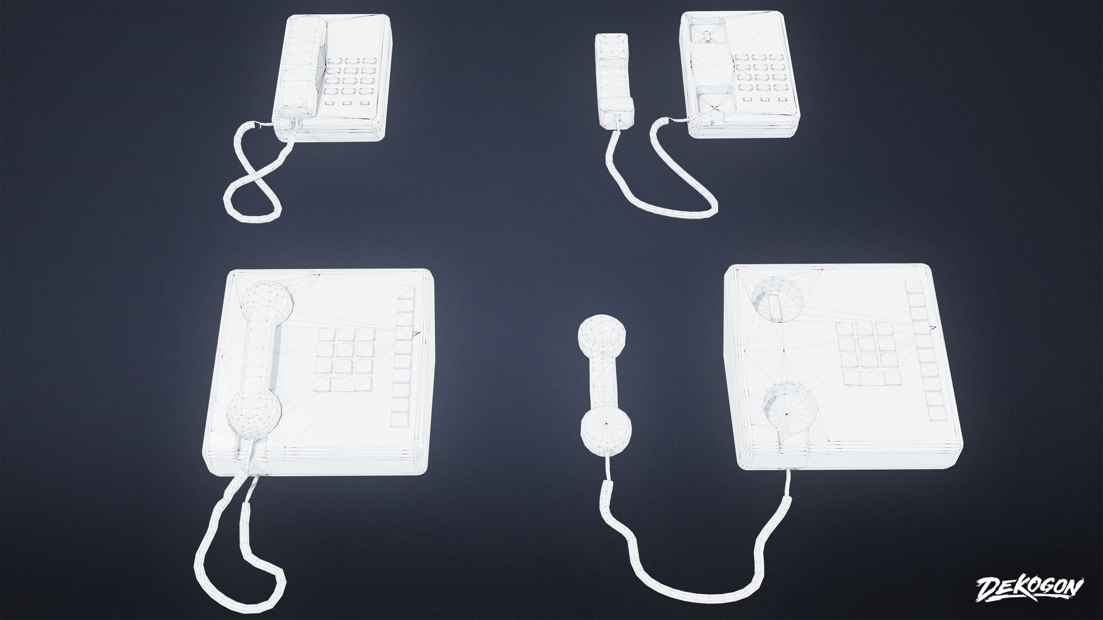 MOTEL - Phone Set 02 - LOW POLY AND NANITE Low-poly 3D model_8