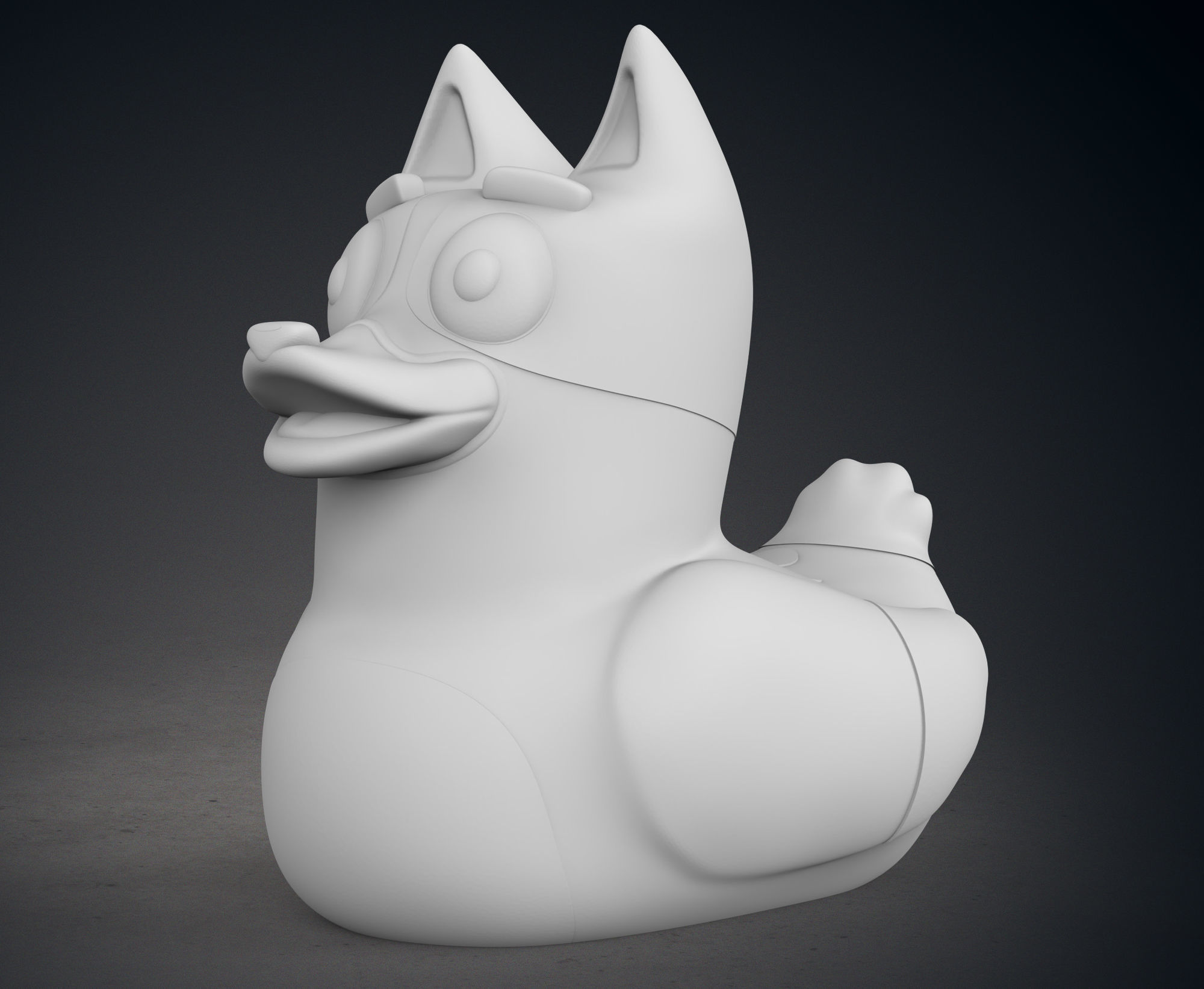 Cute Bluey Heeler Rubber Duck 3D print model_3