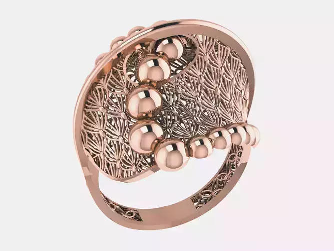 Wire Mesh Beads Plain gold ring