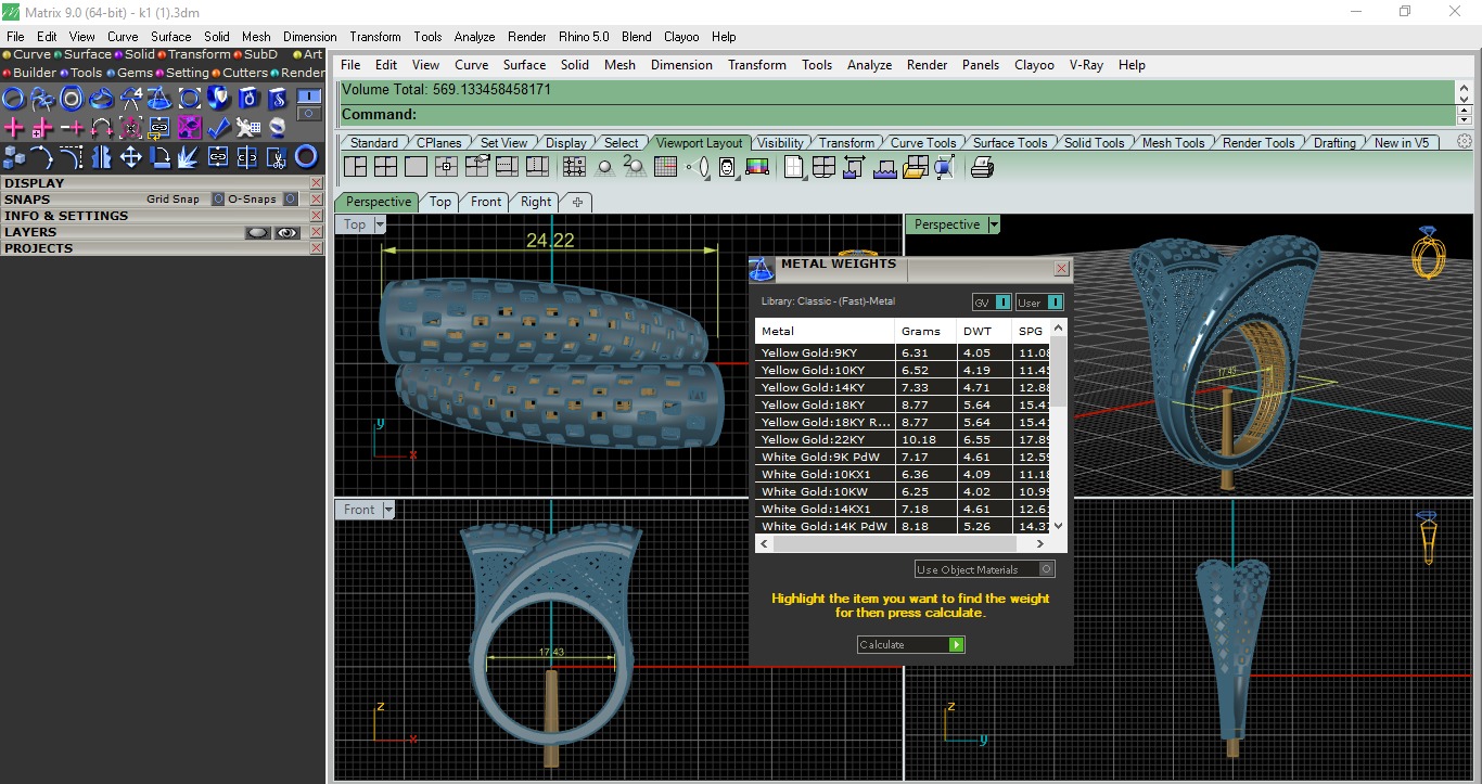 Plain gold ring 3D print model_3