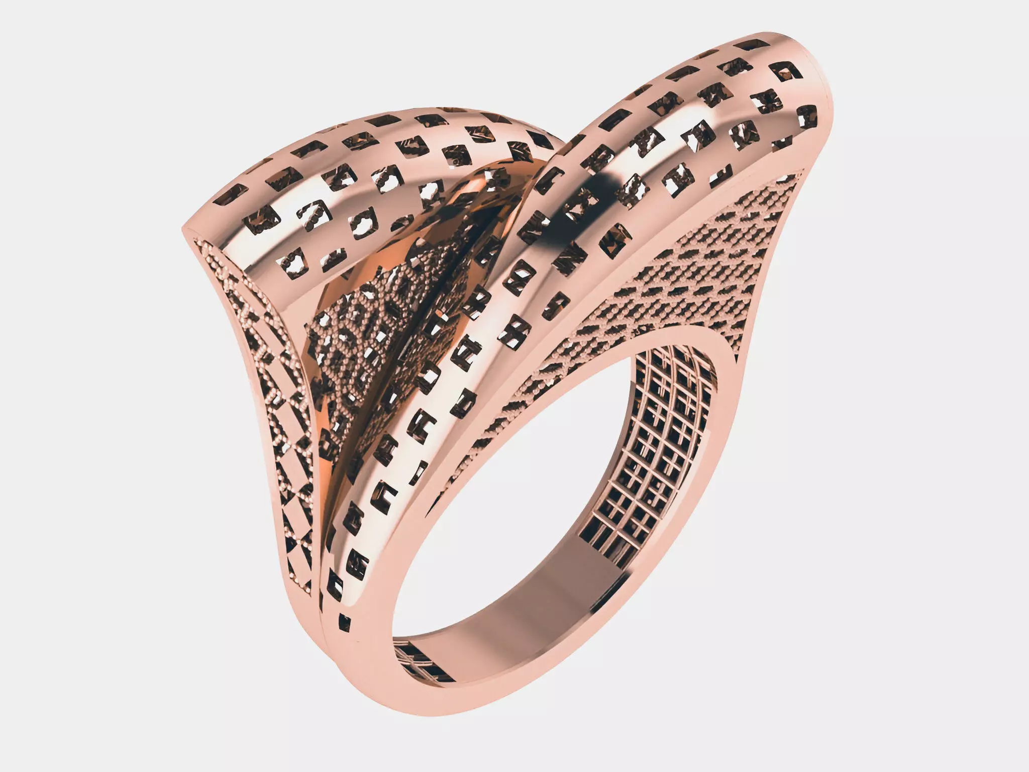 Plain gold ring 3D print model_0