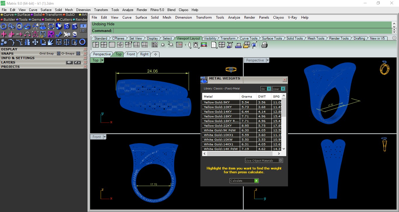 Duo Wire Mesh Plain gold ring 3D print model_3
