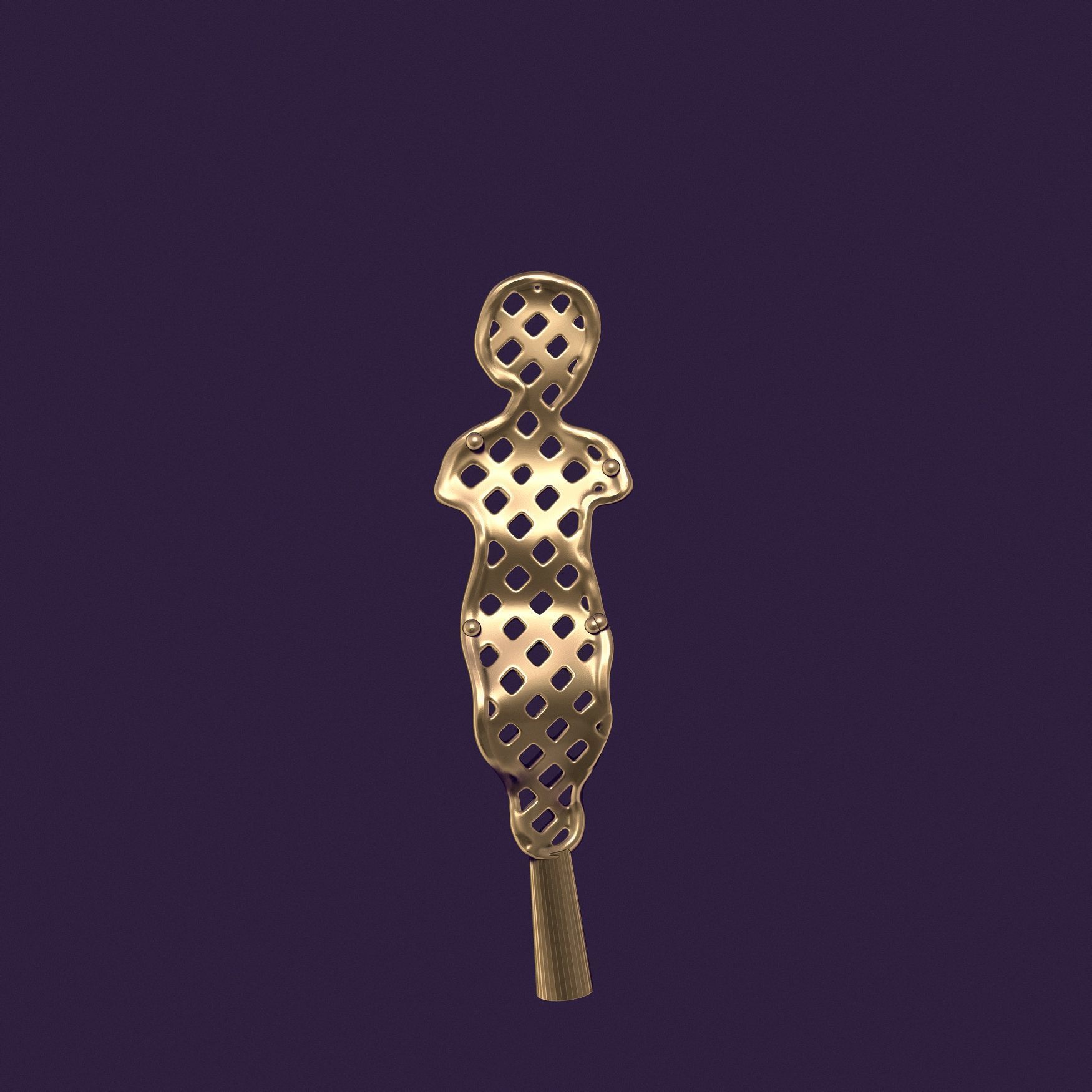 Angel Pendant with Gemstone Setting 3D print model_7