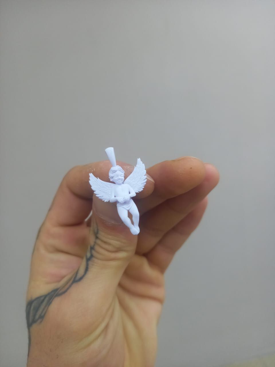 Angel Pendant with Gemstone Setting 3D print model_2