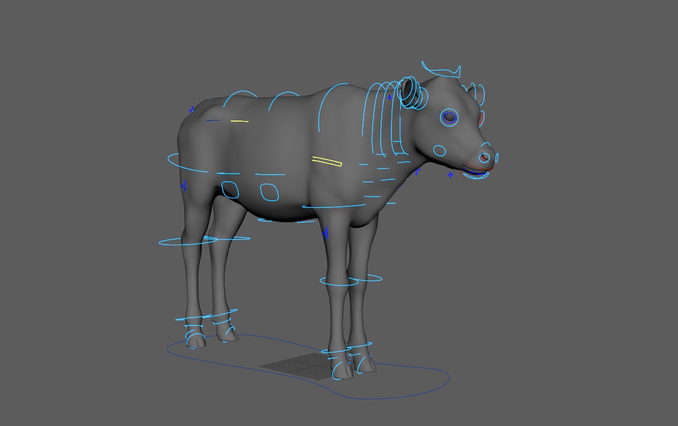 Realistic Cow Calf With Fur Rigged 3D model_13
