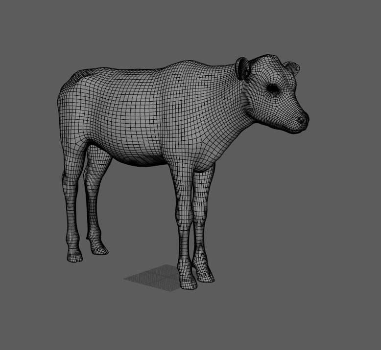 Realistic Cow Calf With Fur Rigged 3D model_18