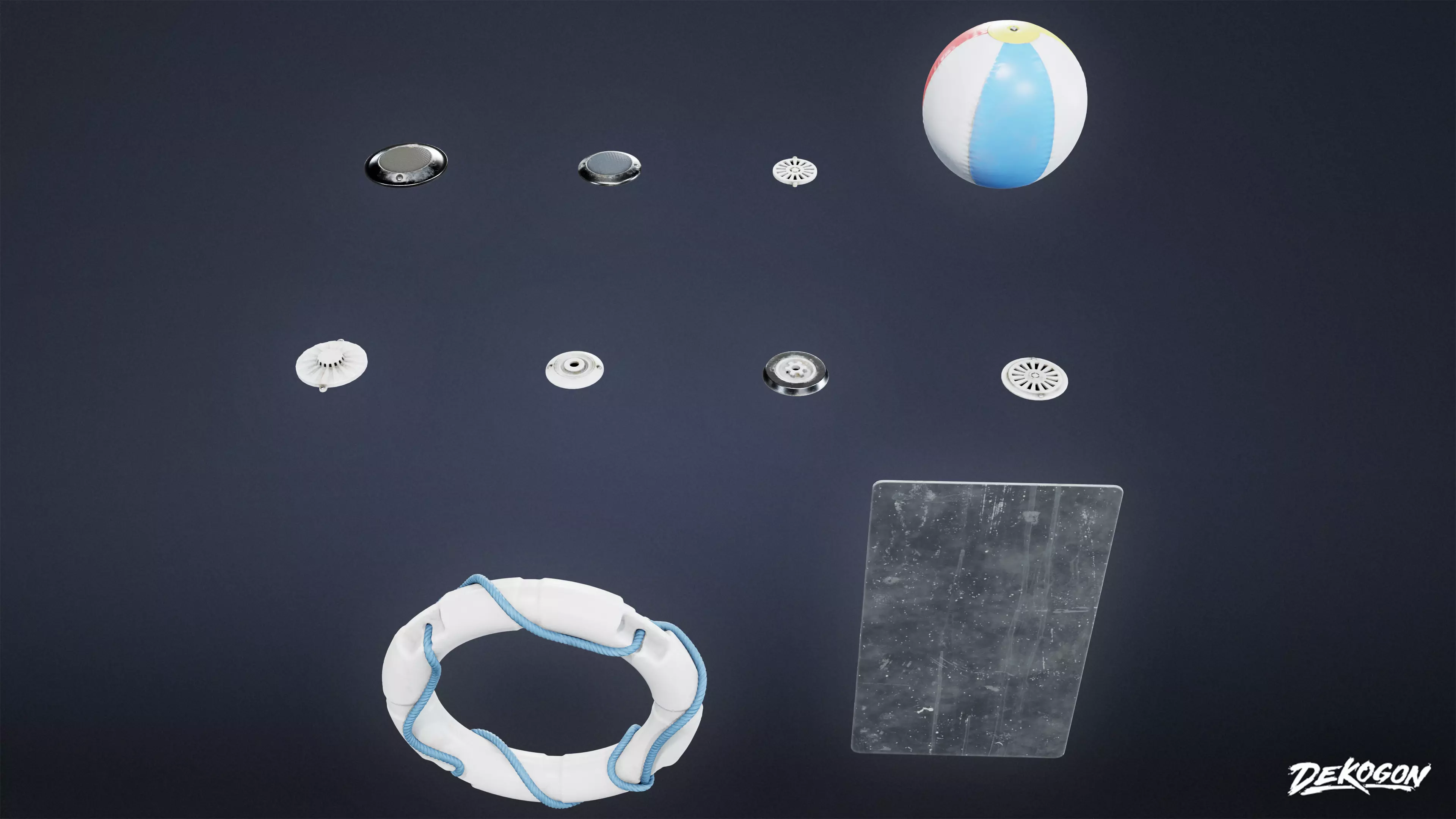 MOTEL - Pool Set 06 - LOW POLY AND NANITE Low-poly 3D model_0