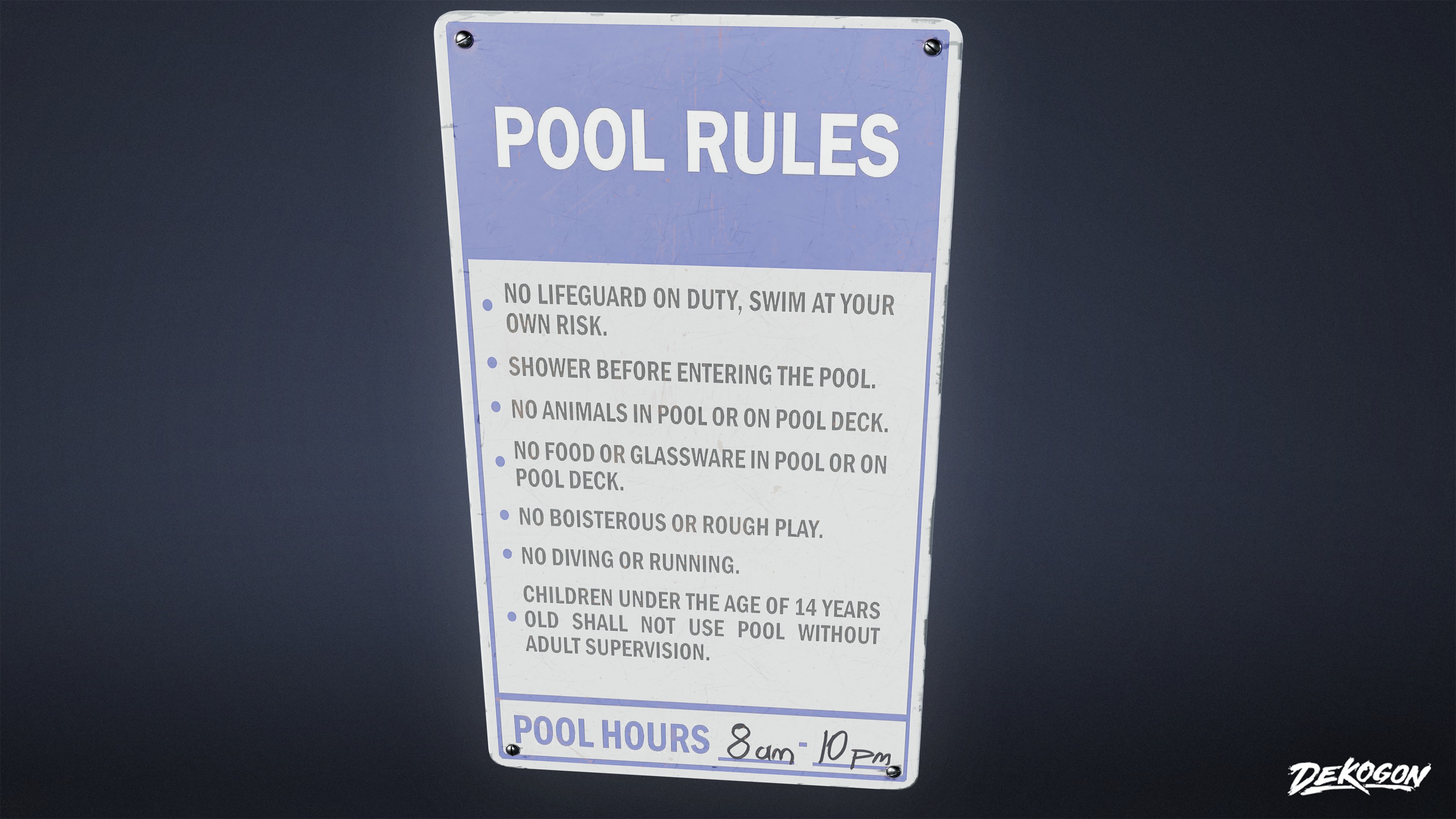 MOTEL - Pool Set 06 - LOW POLY AND NANITE Low-poly 3D model_3