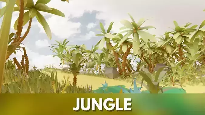 Low Poly Nature Jungle pack Low-poly 3D model