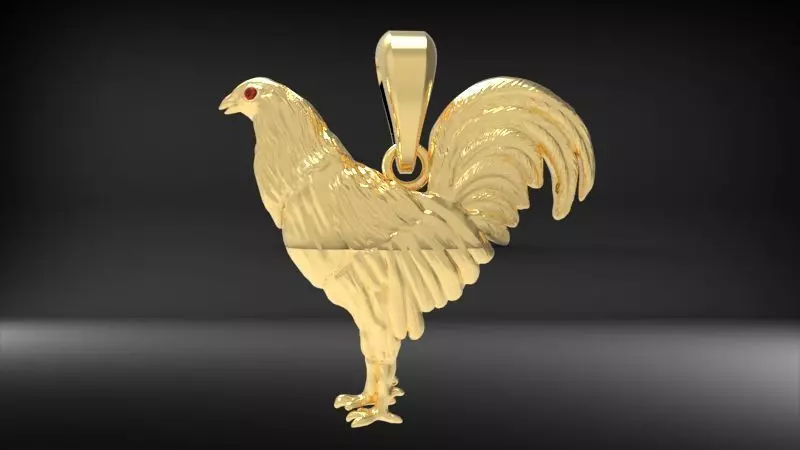 Rooster Chicken Pendant  3D print model_0