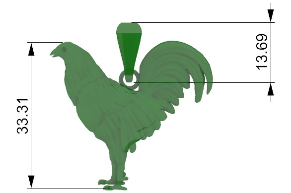 Rooster Chicken Pendant  3D print model_18