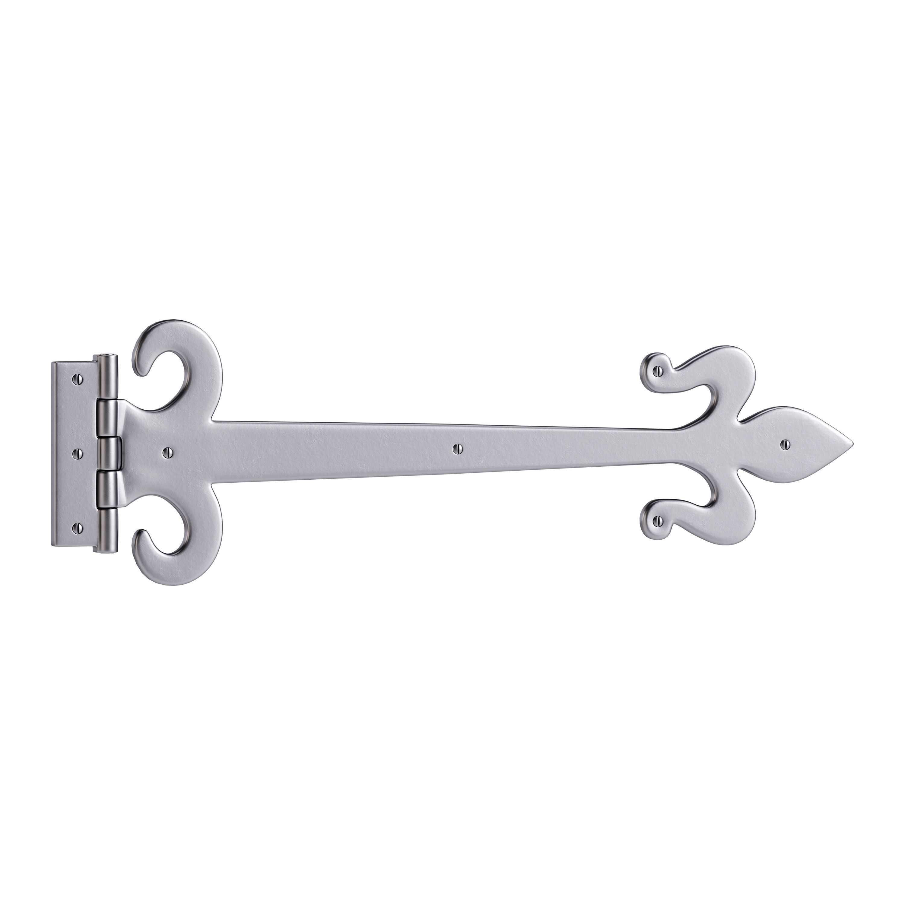 Wrought Iron Flush Mount Door Hinge 3D model_2