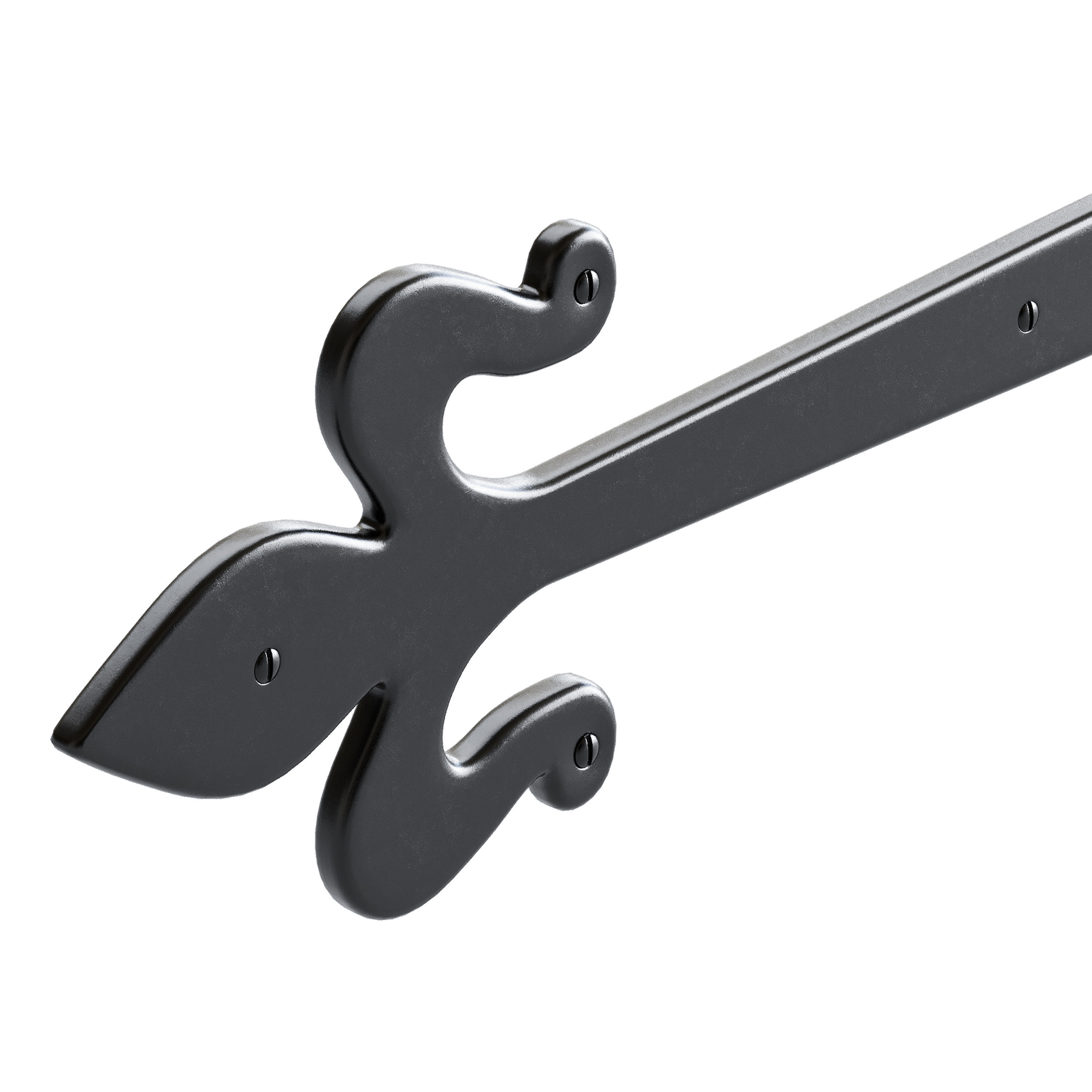 Wrought Iron Flush Mount Door Hinge 3D model_12