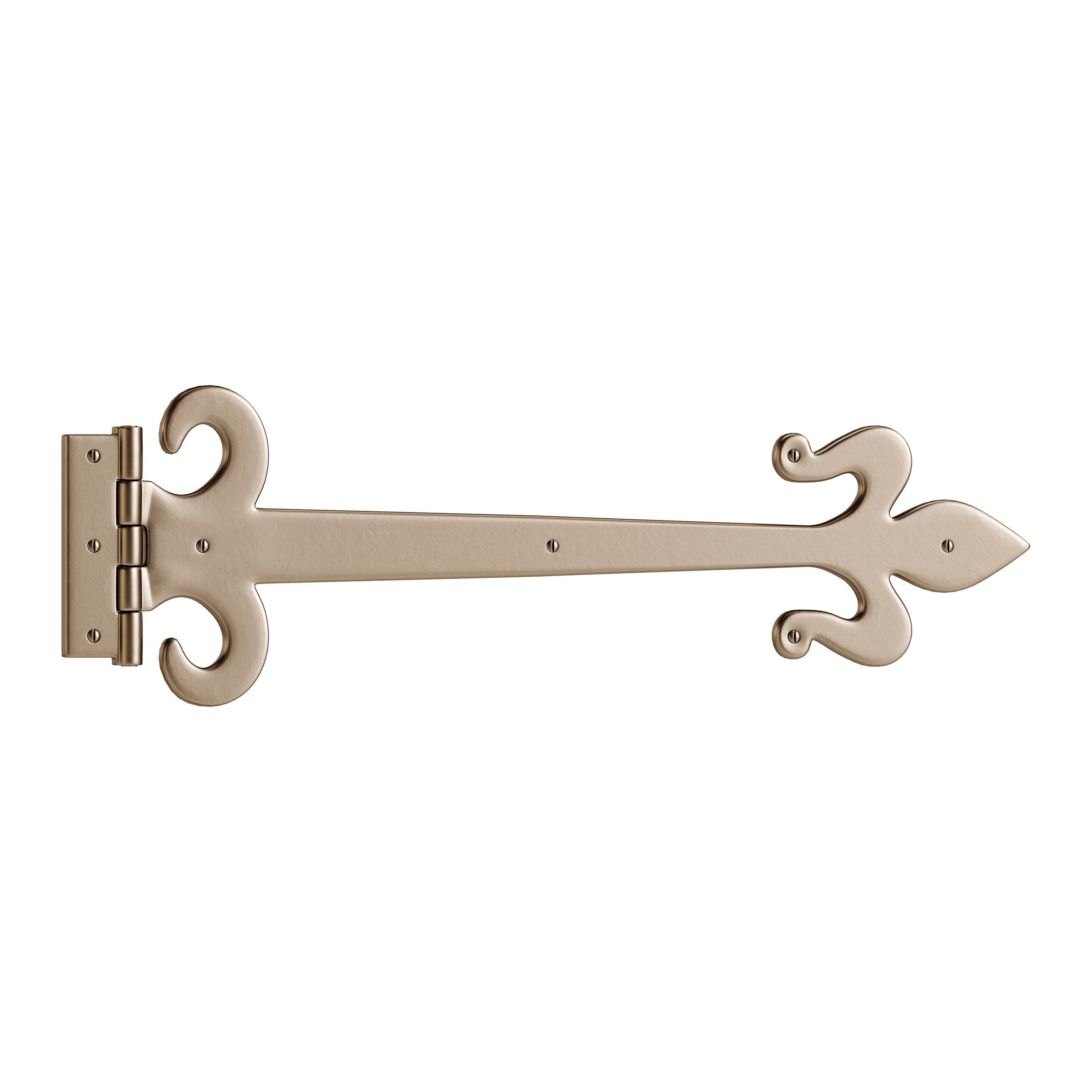 Wrought Iron Flush Mount Door Hinge 3D model_1
