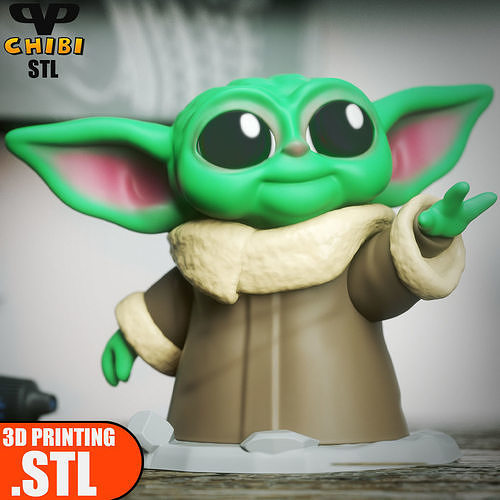 Grogu Chibi STL for 3D Printing ChibiSTL 3DXM
